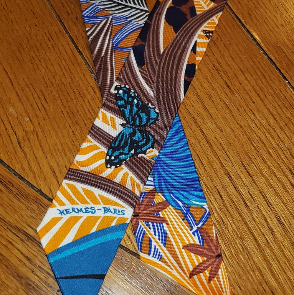 Hermes Jaguar quetzel twilly discontinued rare